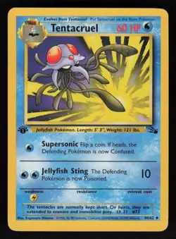 1st Edition Tentacruel 44/62 Uncommon Fossil VINTAGE WOTC Pokemon TCG Card - Image 1