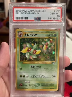2000 Pokemon Japanese Neo Bellossom #182 Holo PSA 10 - Image 1
