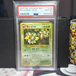 PSA 10 BELLOSSOM #182 Holo Swirl Rare Japanese Neo Genesis 2000 - Pokemon Card - Image 1