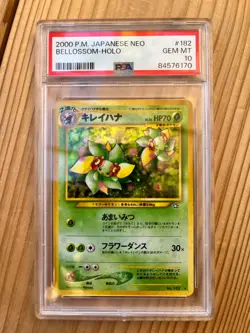 PSA 10 BELLOSSOM #182 Holo Swirl Rare Japanese Neo Genesis 2000 - Pokemon Card - Image 1