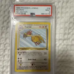 1999 Pokemon Jungle 1st Edition Fearow #36 PSA 9 Mint - Image 1