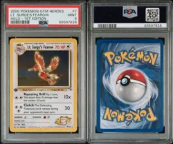 2000 Pokemon Lt. Surge's Fearow 1st Edition Holo Rare Gym Heroes PSA 9 MINT WOTC - Image 3