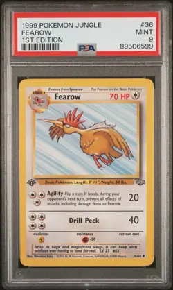 1999 Pokemon Jungle 1st Edition Uncommon: Fearow 36/64 PSA 9 Mint Pokemon WOTC - Image 2