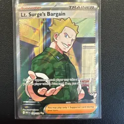 Pokemon Card Lt. Surge's Bargain 170/132 Mega Evolution Ultra Rare Full Art NM - Image 1