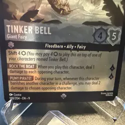 Disney Lorcana Tinker Bell Giant Fairy Super Rare Card 188/204 Foil - Image 2