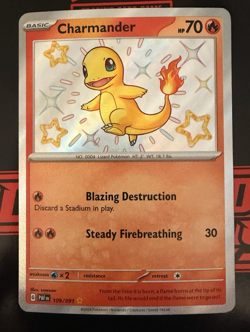 Shiny Charmander 109/091 - Pokemon TCG Paldean Fates - Baby Shiny - NM Near Mint - Image 1