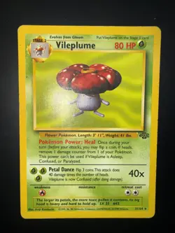 1999 Pokemon Jungle Vileplume Unlimited #31/64 Non-Holo LP+/NM - Image 1