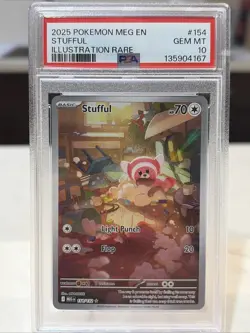 2025 POKEMON MEG EN-MEGA EVOLUTION ILLUSTRATION RARE #154 STUFFUL PSA 10 - Image 1