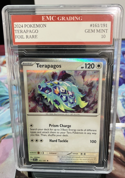 TERAPAGO #161/191 RARE FOIL Pokemon 2024 Card GRADED 10 MINT TCG CCG - Image 1