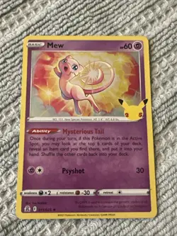 Pokemon TCG Mew 011/025 Celebrations Holo Rare - Image 1