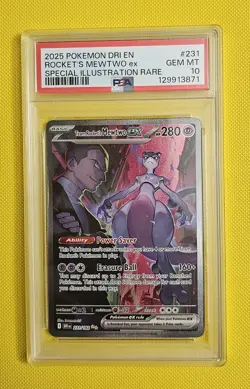 Pokemon Team Rocket's Mewtwo EX 231/182 Sir Destined Rivals 2025 Gem Mint PSA 10 - Image 1
