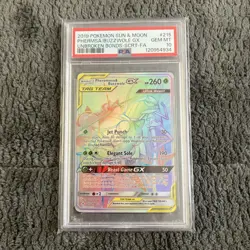 2019 Pokemon Unbroken Bonds PSA 10 Pheromosa & Buzzwole GX Secret Rare #215 - Image 1