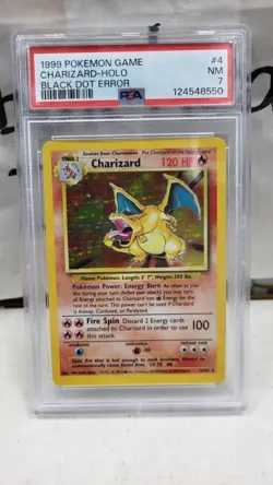 1999 CHARIZARD HOLO FOIL BLACK DOT ERROR BASE SET POKEMON TCG PSA 7 NM #4/102 - Image 2