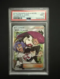 Pokemon Jesse & James Full Art Trainer PSA 9 Sun And Moon Hidden Fates 68/68 MT - Image 1