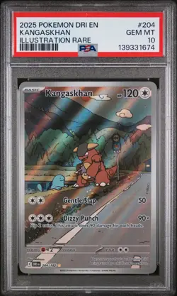 2025 POKEMON DRI EN-DESTINED RIVALS ILLUSTRATION RARE #204 KANGASKHAN PSA 10 - Image 1