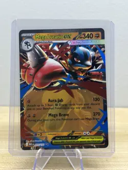 Pokemon TCG Mega Lucario ex - 077/132 MEG ME01: Mega Evolution Holo NM Card - Image 1