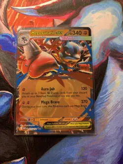 Pokemon TCG Mega Lucario ex - 077/132 MEG ME01: Mega Evolution Holo NM Card - Image 1