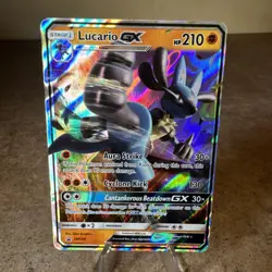 Pokemon - Lucario GX Holo Black Star Promo Card SM100 NM - Image 1