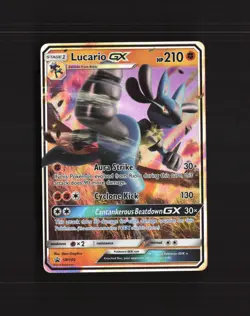 Lucario GX SM100 Sun & Moon Black Star Promo Holo Pokemon Card NM - Image 1