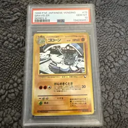 1998 Pokemon Japanese - Vending Series III 3 - No. 75 Graveler PSA 10 Graded - Image 3