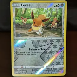 Eevee 105/156 LP/NM Reverse Holo Ultra Prism Pokemon Card cute splashing winking - Image 1