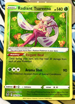 Pokemon Card Radiant Tsareena 016/195 Shiny Holo Rare Silver Tempest NM - Image 1