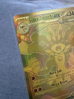 Mega Lucario Ex 188/132 Mega Evolution Gold Hyper Rare Pokemon TCG Card English - Image 5