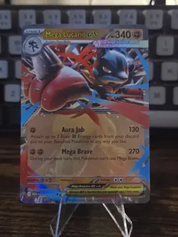 Mega Lucario ex 077/132 Me01: Mega Evolution Holo Pokemon Trading Card - Image 1