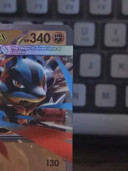 Mega Lucario ex 077/132 Me01: Mega Evolution Holo Pokemon Trading Card - Image 3