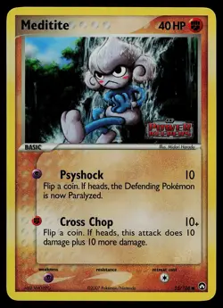 Pokemon Card - Meditite Power Keepers 55/108 Common Reverse Holo Stamped - Image 1