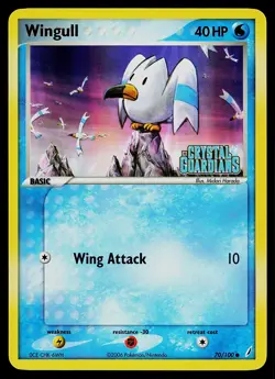 Pokemon Card - Wingull Crystal Guardians 70/100 Common Reverse Holo Stamped - Image 1