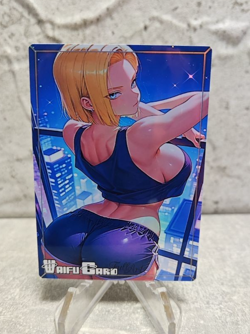 Android 18 Trading Card Waifu Goddess Story Anime Girl holo Karte Manga Full Art - Image 1