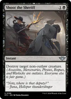 Shoot the Sheriff NM Outlaws of Thunder Junction OTJ MTG Black Uncommon Regular - Image 1
