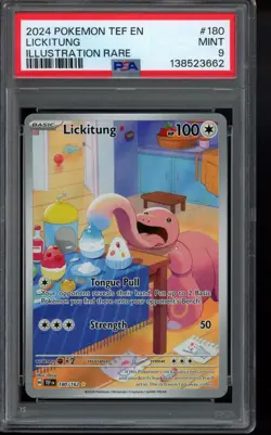 PSA 9 - 2024 Lickitung 180/162 SV05: Temporal Forces Holo Pokemon - Image 1