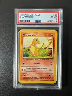 1999 Pokemon Charmander 46/102 PSA 8 NEAR MINT - MINT - Image 1