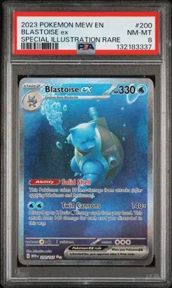 2023 POKEMON MEW EN-151 SPECIAL ILLUSTRATION RARE SIR #200 BLASTOISE ex PSA 8 - Image 1