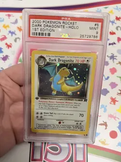2000 POKEMON ROCKET 1ST ED #5 DARK DRAGONITE-HOLO PSA 9 - Image 2