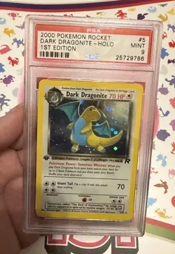 2000 POKEMON ROCKET 1ST ED #5 DARK DRAGONITE-HOLO PSA 9 - Image 3