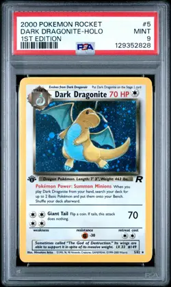 2000 POKEMON ROCKET 1ST EDITION #5 DARK DRAGONITE-HOLO PSA 9 - Image 1