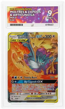 ACE 9 Moltres & Zapdos & Articuno GX 44/68 Hidden Fates Holo Pokemon Card - Mint - Image 1