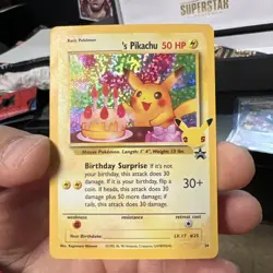 Birthday Pikachu 24 Holo Black Star Celebrations Promo Pokemon Card NM - Mint - Image 1