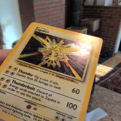Pokemon TCG Base Set Zapdos Holo Rare 16/102 1999 WOTC Vintage Card Nm - Image 3