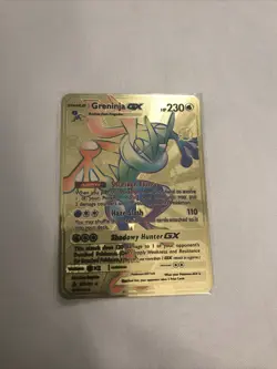 Pokemon Greninja Gold Metal Card Rainbow Stage2 GX HP 230 - Image 1