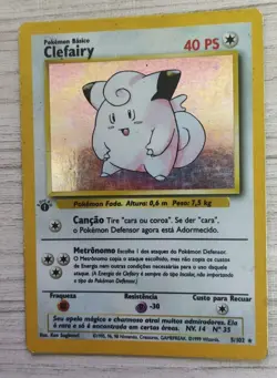 1st Edition Clefairy 5/102 Base Set Holo Rare Pokemon Card - Image 1