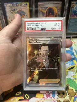Pokemon Boss's Orders Sword & Shield Rebel Clash Full Art 189/192 PSA 8 - Image 1