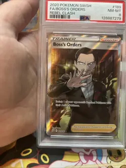 Pokemon Boss's Orders Sword & Shield Rebel Clash Full Art 189/192 PSA 8 - Image 5