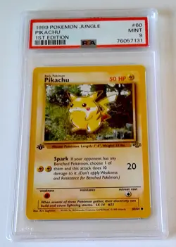 1999 POKEMON PIKACHU PSA 9 JUNGLE #60/64 1ST EDITION VINTAGE RED CHEEKS MINT - Image 1