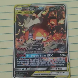 Pokemon Reshiram & Charizard GX SM201 SM Promo TAG TEAM Holo Basic 270 HP - Image 1