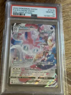 PSA 10 GEM MINT Pokemon Sylveon VMAX Brilliant Stars Full Art TG15/TG30 - Image 1