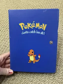 Vintage 1999 Pokemon Charmander Blue Binder Holder- filled, 1 first edition - Image 1